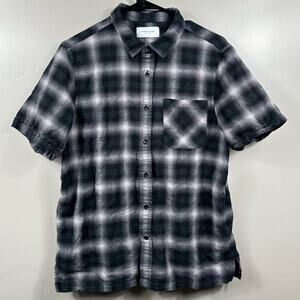 Ovadia & Sons Short Sleeve Relax Fit Camp Button Up Shirt Sz XL - Black and Grey